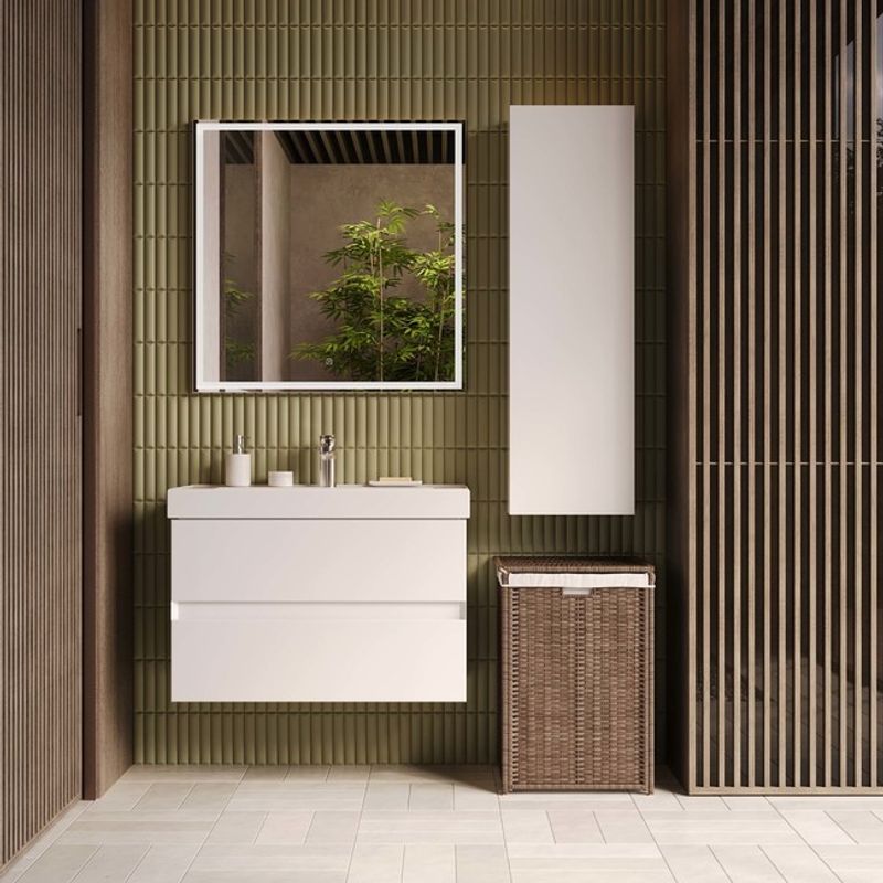 Тумба с раковиной BRIZ Импрэс 80 + Грэмми / 245 03-18080-19 00 БЕЛ