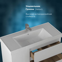 Тумба с раковиной BRIZ Импрэс 100 + Грэмми / 245 03-20100-19 00 БЕЛ — 7