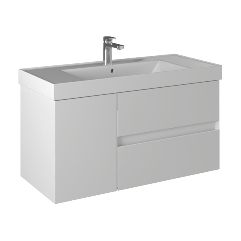 Тумба с раковиной BRIZ Импрэс 100 + Грэмми / 245 03-20100-19 00 БЕЛ