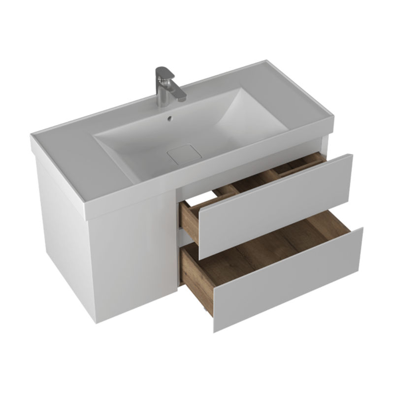 Тумба с раковиной BRIZ Импрэс 100 + Грэмми / 245 03-20100-19 00 БЕЛ