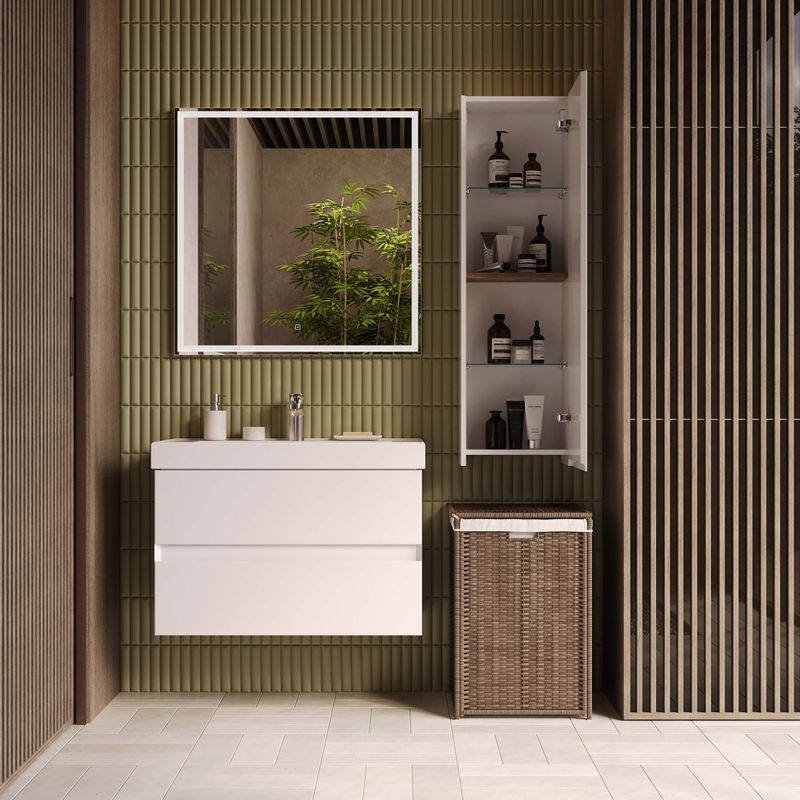 Шкаф-пенал для ванной BRIZ Импрэс 35 универсальный / 245 04-06035-00 02 БЕЛ