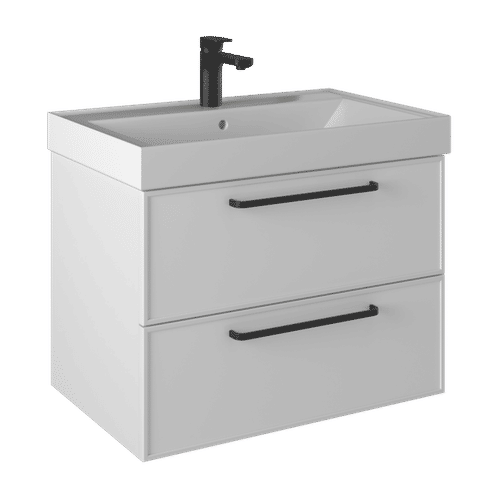 Тумба с раковиной BRIZ Кватро 70 + Грэмми / 246 03-18070-19 00 БЕЛ белый матовый