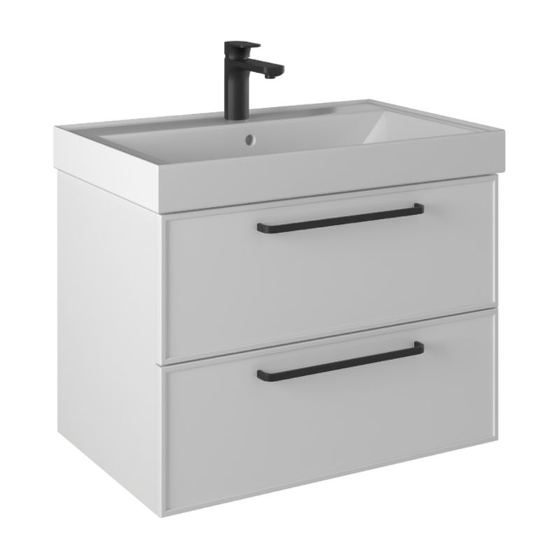 Тумба с раковиной BRIZ Кватро 70 + Грэмми / 246 03-18070-19 00 БЕЛ белый матовый