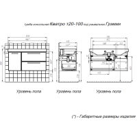 Тумба с раковиной BRIZ Кватро 100 + Грэмми / 246 03-20100-19 00 БЕЛ белый матовый — 7