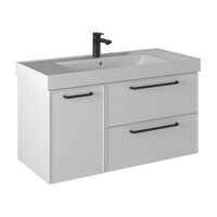 Тумба с раковиной BRIZ Кватро 100 + Грэмми / 246 03-20100-19 00 БЕЛ белый матовый — 1