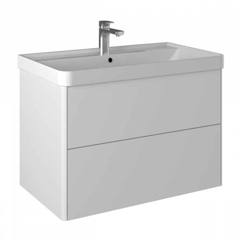 Тумба с раковиной BRIZ Сенсе 80 подвесная + Beauty clik-clak / 248 03-18080-20 00 БЕЛ