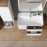 Тумба с раковиной BRIZ Сенсе 90 подвесная + Beauty clik-clak/ 248 03-20090-20 00 БЕЛ — 4