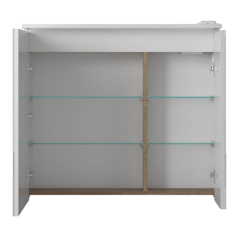 Шкаф с зеркалом для ванной BRIZ Равенна 80 с подстветкой / 250 02-28080-00 00 БЕЛ