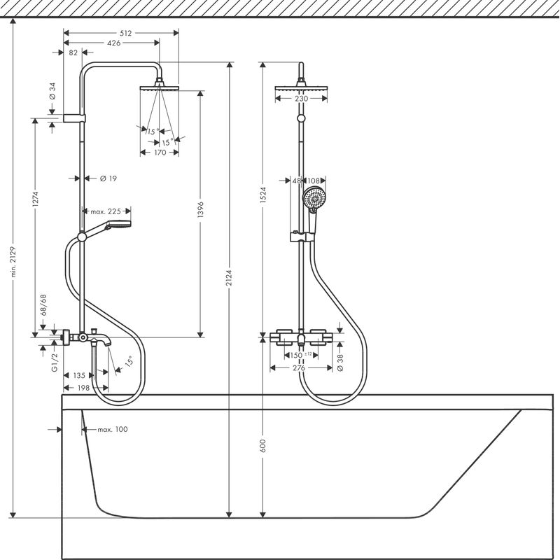 Душевая система Hansgrohe Vernis Shape Showerpipe 230 1jet 26284000 хром с термостатом