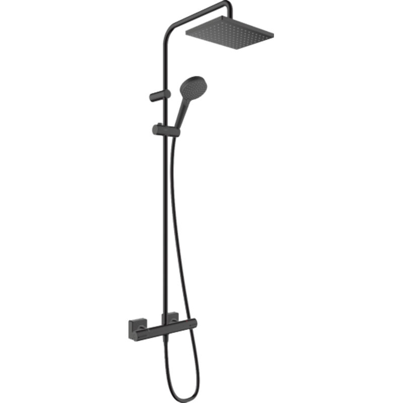 Душевая система Hansgrohe Vernis Shape Showerpipe 230 1jet 26286670 матовый черный с термостатом