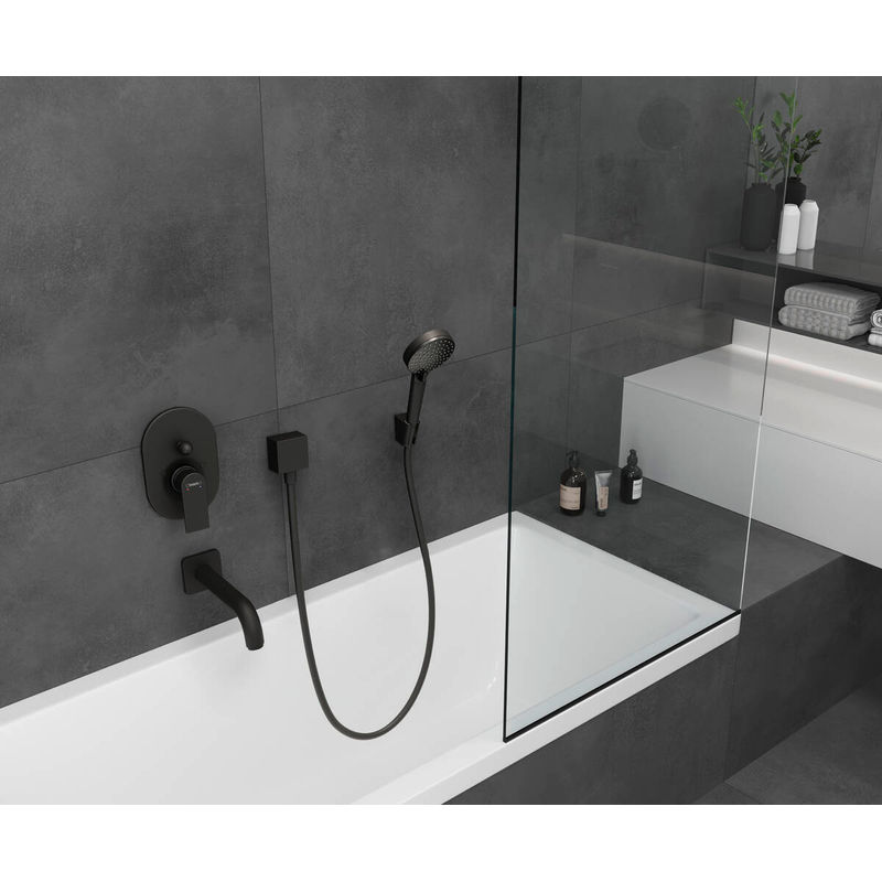 Шланговое подключение HansGrohe FexFit Square с обратным клапаном / 26455670 матовый черный