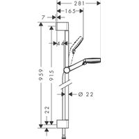 Душевой гарнитур Hansgrohe Crometta Vario Isiflex 160 см 26536400 хром-белый — 2