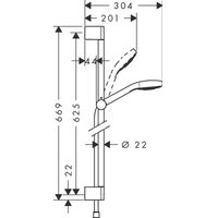 Душевой гарнитур Hansgrohe Croma Select E Multi 100 Isiflex 160 см 26580400 хром-белый — 2
