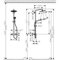 Душевая система Hansgrohe Croma Select Showerpipe 280 1jet 26790000 хром с термостатом — 3