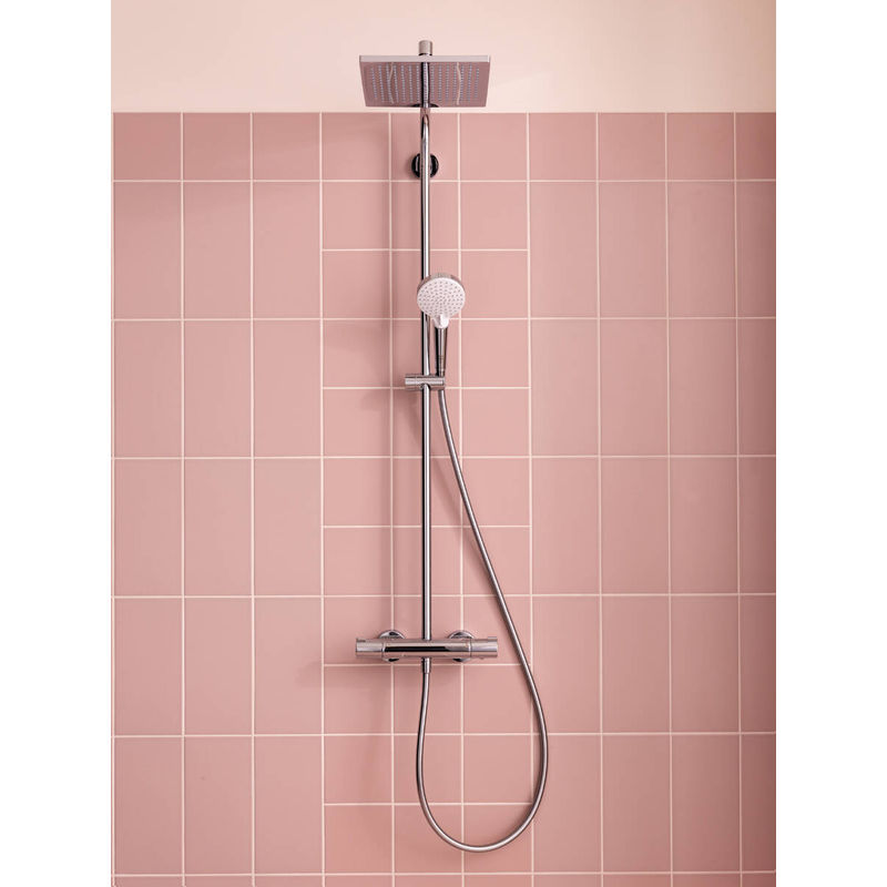 Душевая система Hansgrohe Crometta E Showerpipe 240 1jet 27271000 хром с термостатом