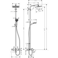 Душевая система Hansgrohe Crometta E Showerpipe 240 1jet 27298000 хром с термостатом — 2