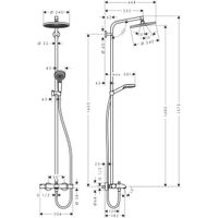 Душевая система Hansgrohe Crometta S Showerpipe 240 1jet 27320000 хром с термостатом — 2