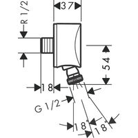 Шланговое подключение HansGrohe FexFit S с обратным клапаном / 27506000 хром — 2