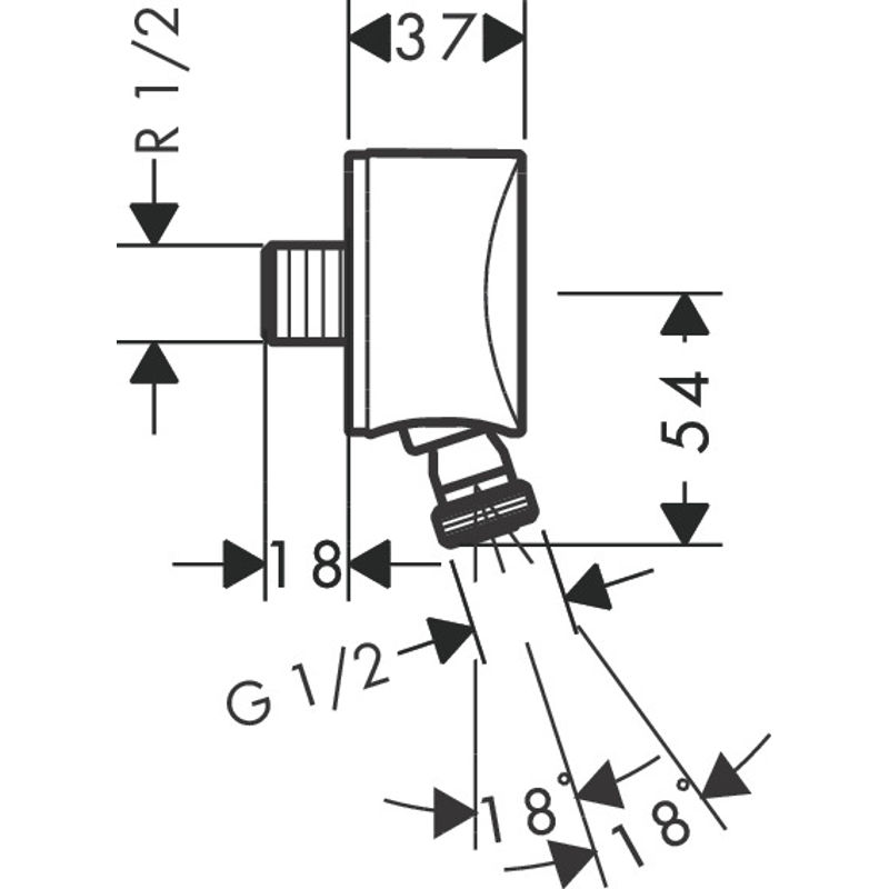 Шланговое подключение HansGrohe FexFit S с обратным клапаном / 27506000 хром