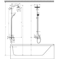 Душевая система Hansgrohe Croma E Showerpipe 280 1jet 27687000 хром с термостатом — 3