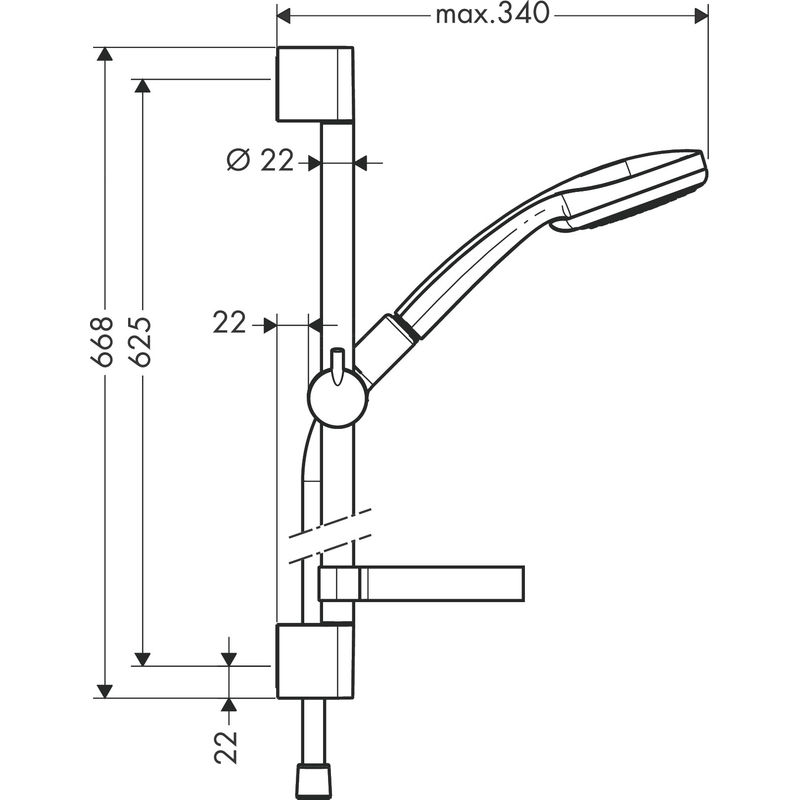 Душевой гарнитур Hansgrohe Croma Vario Isiflex 160 см 27772000 хром с мыльницей
