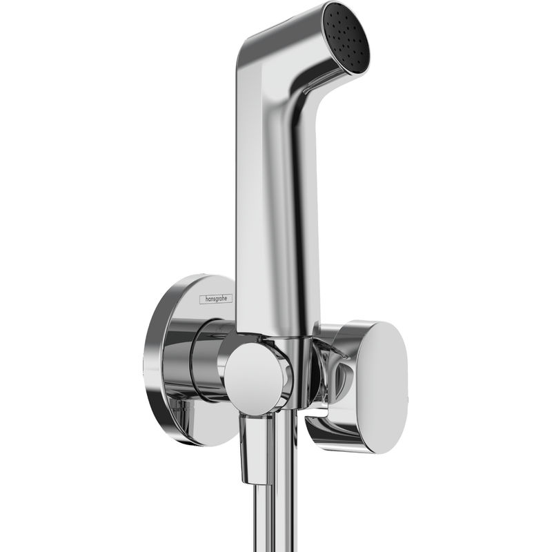 Встраиваемый гигиенический душ Hansgrohe Bidette 1jet S EcoSmart+ со шлангом 125 см и держателем (на холодную воду) / 29230000 хром