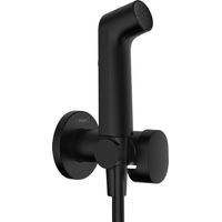 Встраиваемый гигиенический душ Hansgrohe Bidette 1jet S EcoSmart+ со шлангом 125 см и держателем / 29232670 матовый черный — 1