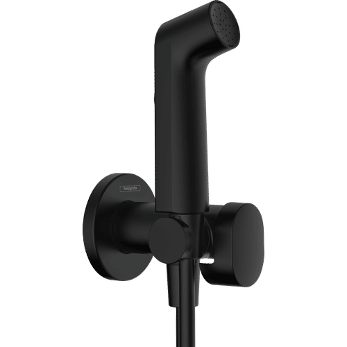 Встраиваемый гигиенический душ Hansgrohe Bidette 1jet S EcoSmart+ со шлангом 125 см и держателем / 29232670 матовый черный