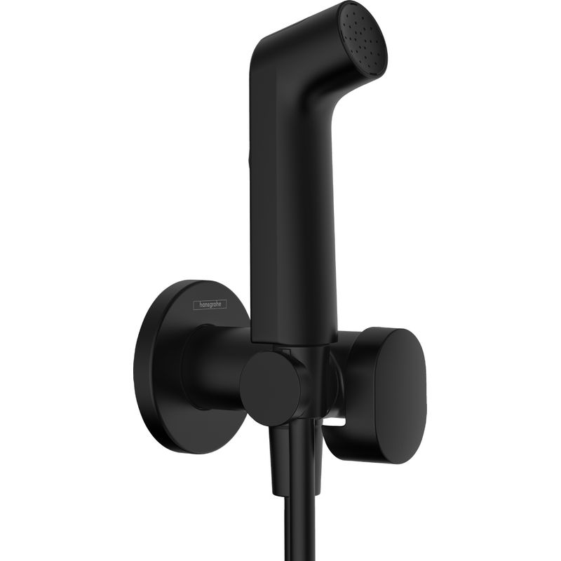 Встраиваемый гигиенический душ Hansgrohe Bidette 1jet S EcoSmart+ со шлангом 125 см и держателем / 29232670 матовый черный
