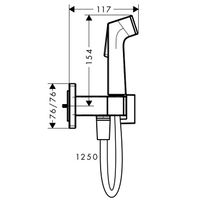 Встраиваемый гигиенический душ Hansgrohe Bidette 1jet E EcoSmart+ со шлангом 125 см и держателем / 29233700 матовый белый — 2