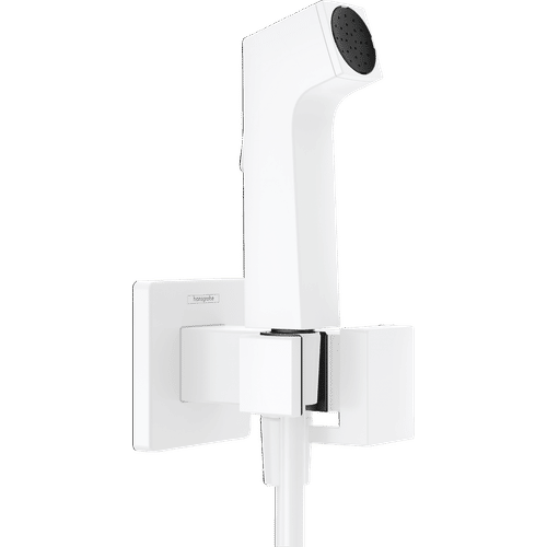 Встраиваемый гигиенический душ Hansgrohe Bidette 1jet E EcoSmart+ со шлангом 125 см и держателем / 29233700 матовый белый