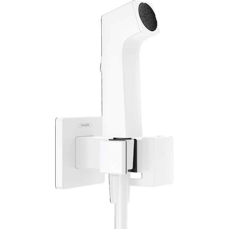 Встраиваемый гигиенический душ Hansgrohe Bidette 1jet E EcoSmart+ со шлангом 125 см и держателем / 29233700 матовый белый