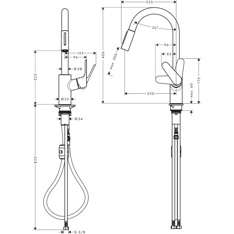 Смеситель для кухни Hansgrohe Focus M41 31815000 хром