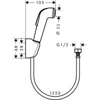 Гигиенический набор Hansgrohe 32127000 со шлангом 125 см и держателем хром — 2
