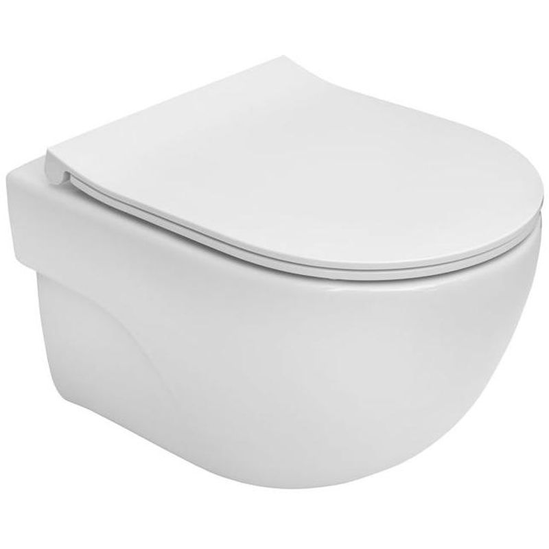 Подвесной унитаз Roca Meridian Compacto Rimless 346244000 + 8012B2002 с пневмокрышкой Slim