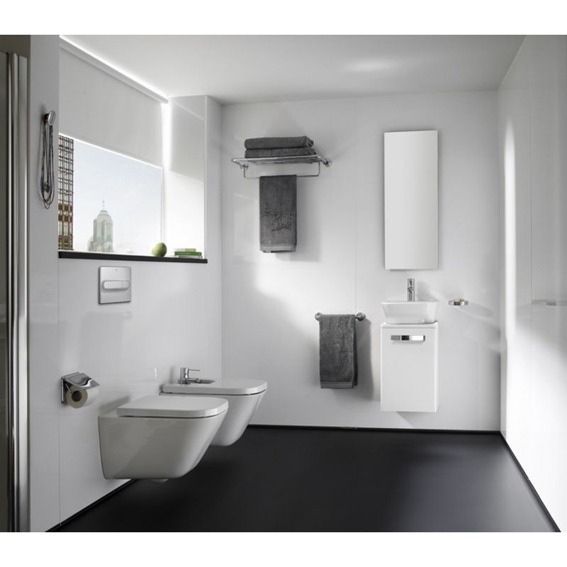 Подвесной унитаз Roca The Gap Clean Rim 34647L000+80147200B с пневмокрышкой