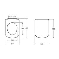 Подвесной унитаз Roca The Gap Clean Rim 34647L000+ZRU9307682 с пневмокрышкой Slim — 17