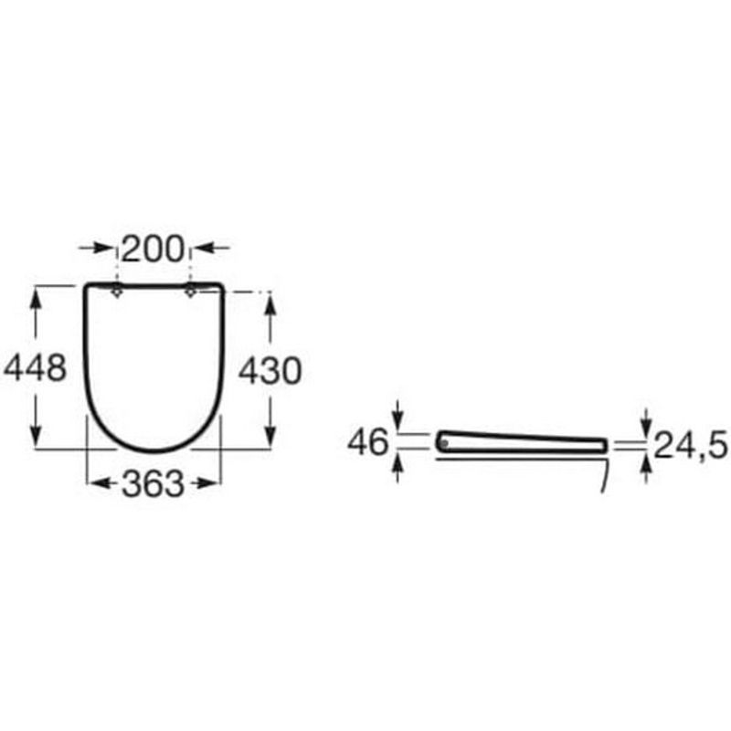 Подвесной унитаз Roca Ona Rimless 346687000+801E12001 с пневмокрышкой Supralit
