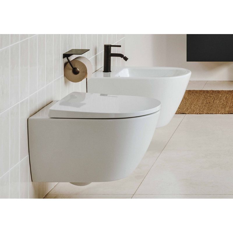 Подвесной унитаз Roca Ona Rimless 346687000+801E12001 с пневмокрышкой Supralit