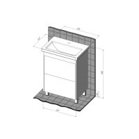 Тумба с раковиной BRIZ Риччи 60 + Фостер / 360 03-08060-06 00 БЕЛ — 6