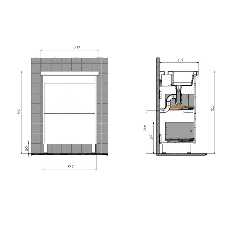 Тумба с раковиной BRIZ Риччи 60 + Фостер / 360 03-08060-06 00 БЕЛ
