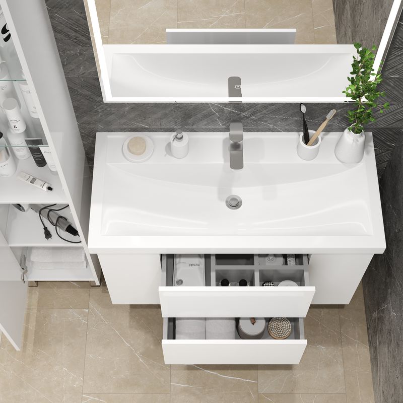 Тумба с раковиной BRIZ Риччи 100 + Фостер 360 03-20100-06 00 БЕЛ