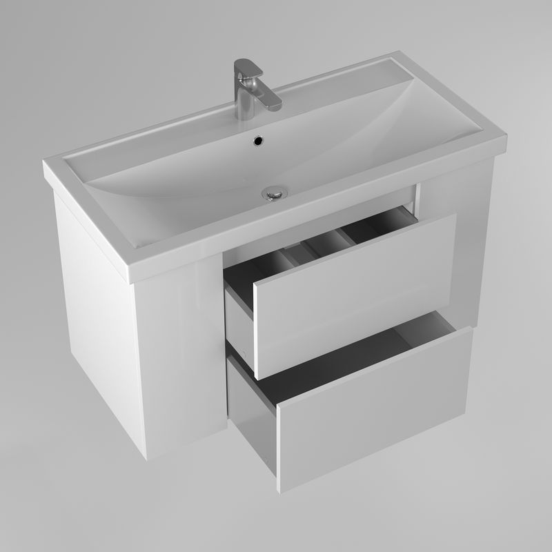 Тумба с раковиной BRIZ Риччи 100 + Фостер 360 03-20100-06 00 БЕЛ