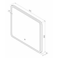 Зеркало BRIZ Мальта 90х80 с подсветкой / 365 01-38090-00 00 — 3