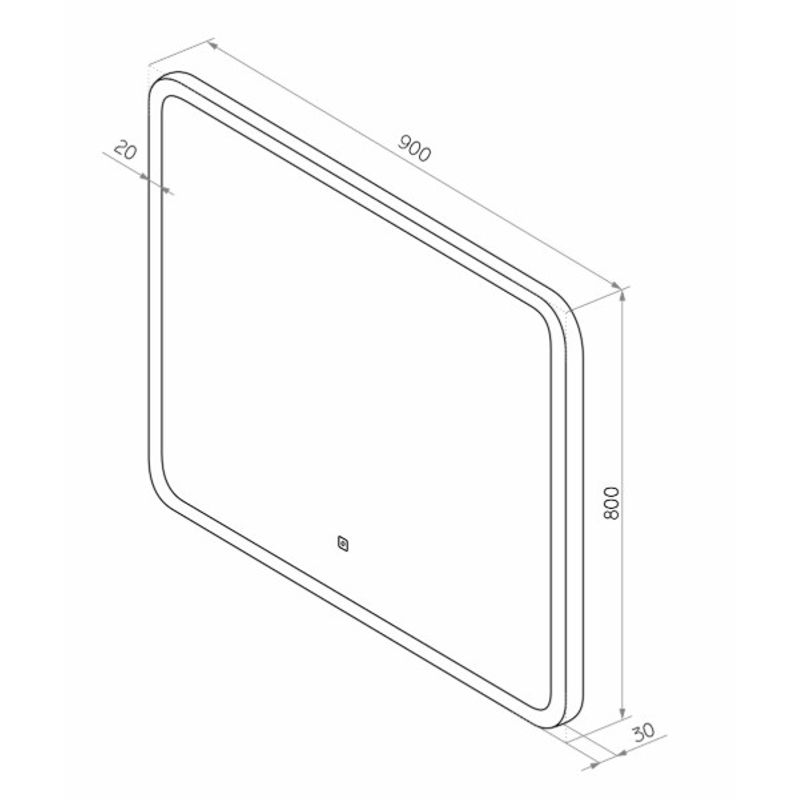 Зеркало BRIZ Мальта 90х80 с подсветкой / 365 01-38090-00 00