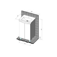 Тумба с раковиной BRIZ Мальта 50 + Фостер / 365 03-02050-06 00 БЕЛ — 6