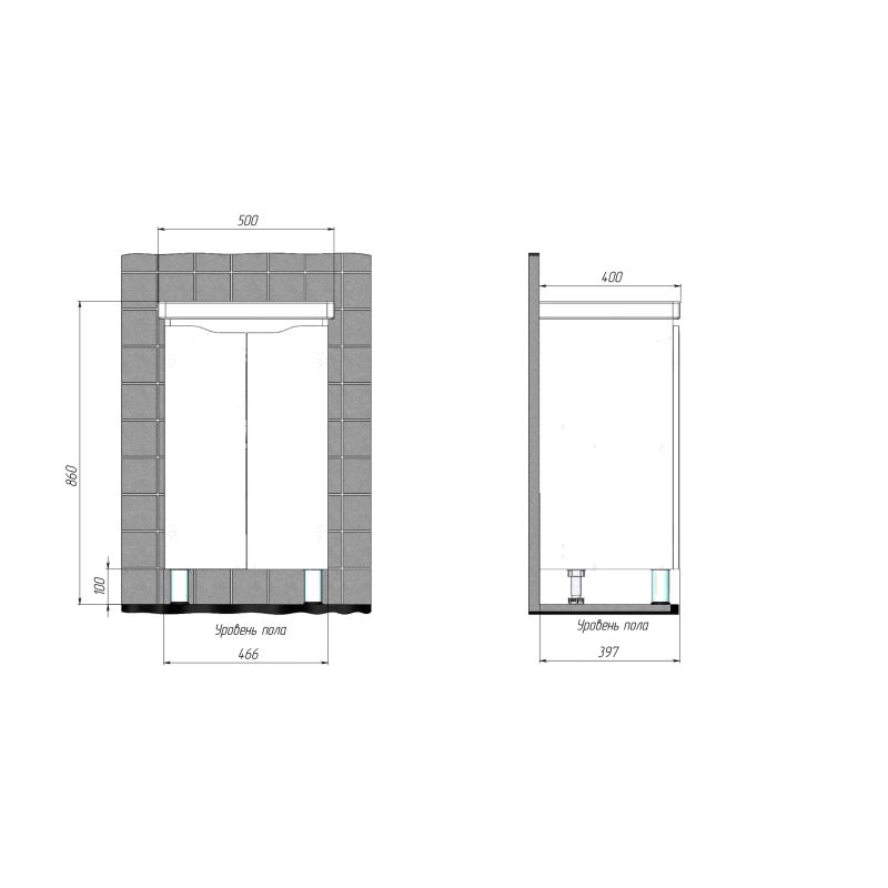 Тумба с раковиной BRIZ Мальта 50 + Фостер / 365 03-02050-06 00 БЕЛ