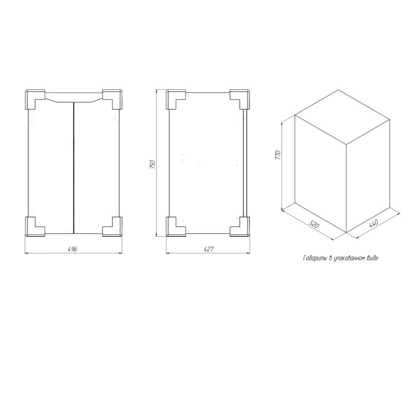 Тумба с раковиной BRIZ Мальта 50 + Фостер / 365 03-02050-06 00 БЕЛ
