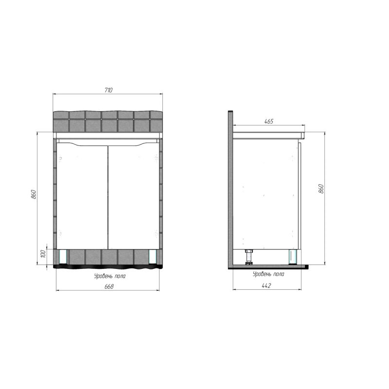 Тумба с раковиной BRIZ Мальта 70 + Фостер / 365 03-02070-06 00 БЕЛ