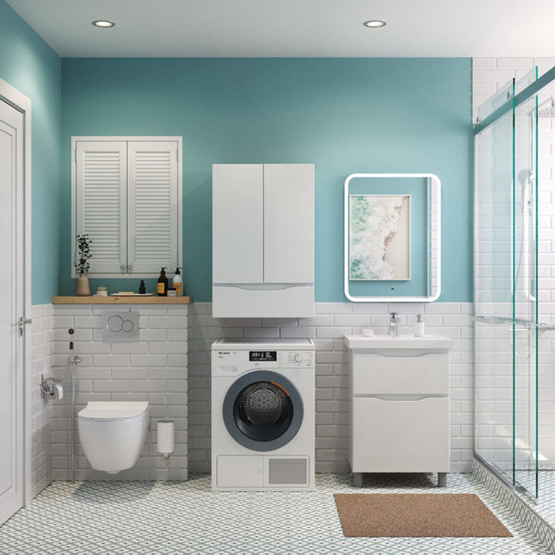 Тумба с раковиной BRIZ Мальта 60 2 ящ. + Фостер / 365 03-08060-06 00 БЕЛ